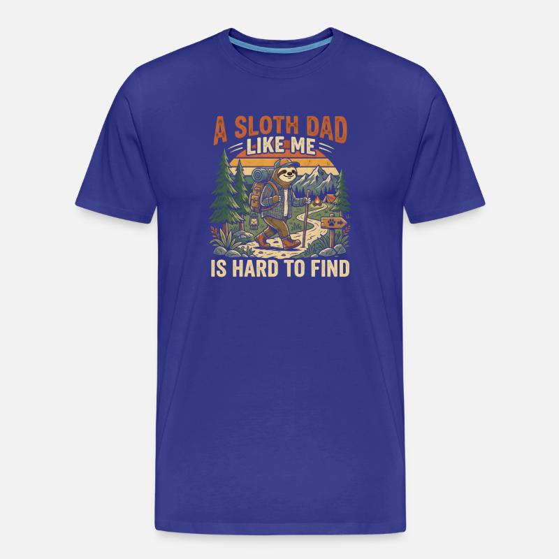 Sloth Dad Wanderabenteuer - Männer Premium Bio T-Shirt - Königsblau