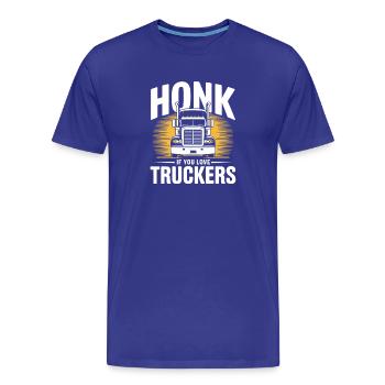 Berufskraftfahrer Truck Lastwagen Honk Truckers - Männer Premium Bio T-Shirt - Königsblau - Vorne - Damien (186cm)