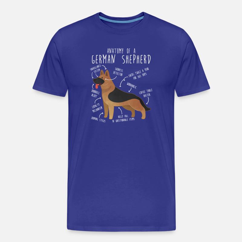 Anatomie des Deutschen Schäferhundes - Männer Premium Bio T-Shirt - Königsblau