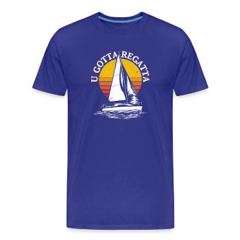Capitaine de voile de la Régate U Gotta - T-shirt bio Premium Homme - bleu roi - Devant - Damien (186cm)