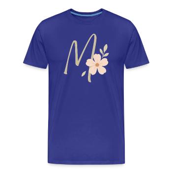 Monogramme M Floral Pastel - T-shirt bio Premium Homme - bleu roi - Devant - Damien (186cm)