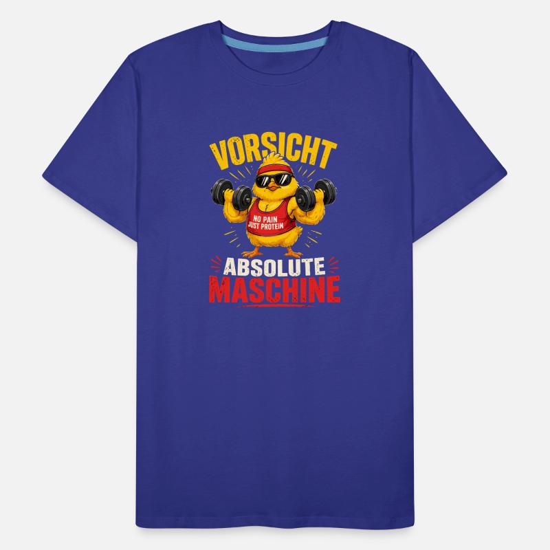 Caution Absolute Machine No Pain Just Protein Men's Premium Organic T-Shirt