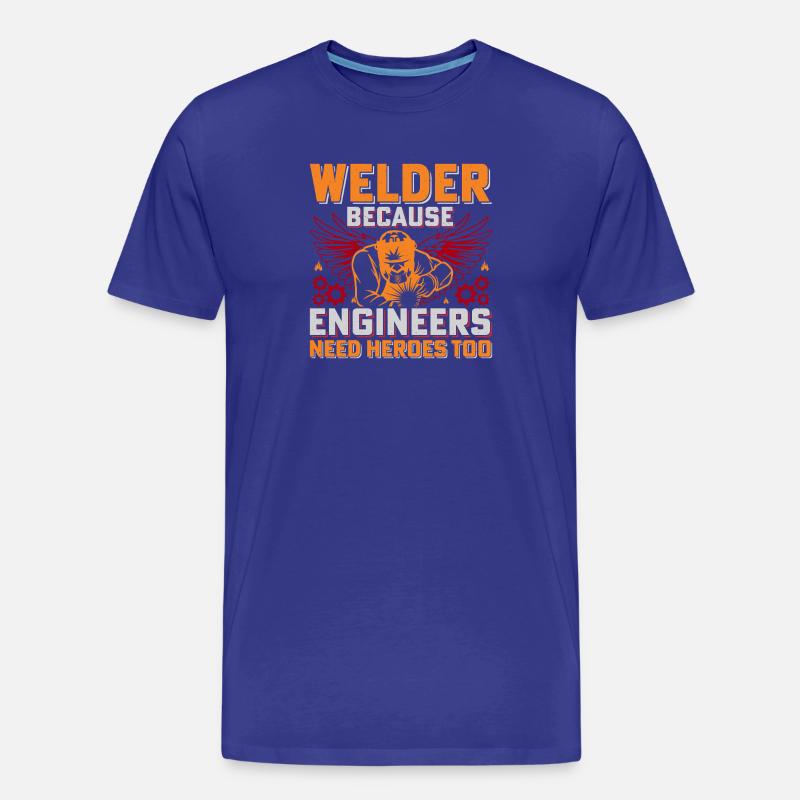 Schweißerhelden: Ingenieure brauchen Helden - Männer Premium Bio T-Shirt - Königsblau