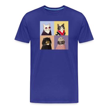 Cat Couture Quartett - Männer Premium Bio T-Shirt - Königsblau - Vorne - Damien (186cm)