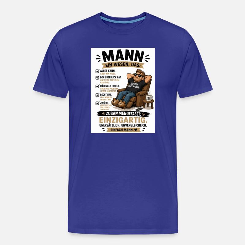 Mann: Einzigartig, unverwechselbar - Männer Premium Bio T-Shirt - Königsblau