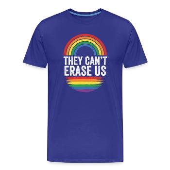 LGBTQ Pride Month - They Cant Erase Us - Men's Premium Organic T-Shirt - royal blue - Front - Damien (186cm)