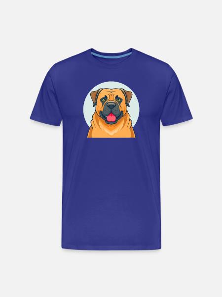Bullmastiff (portrait/comic) - Men's Premium Organic T-Shirt - royal blue