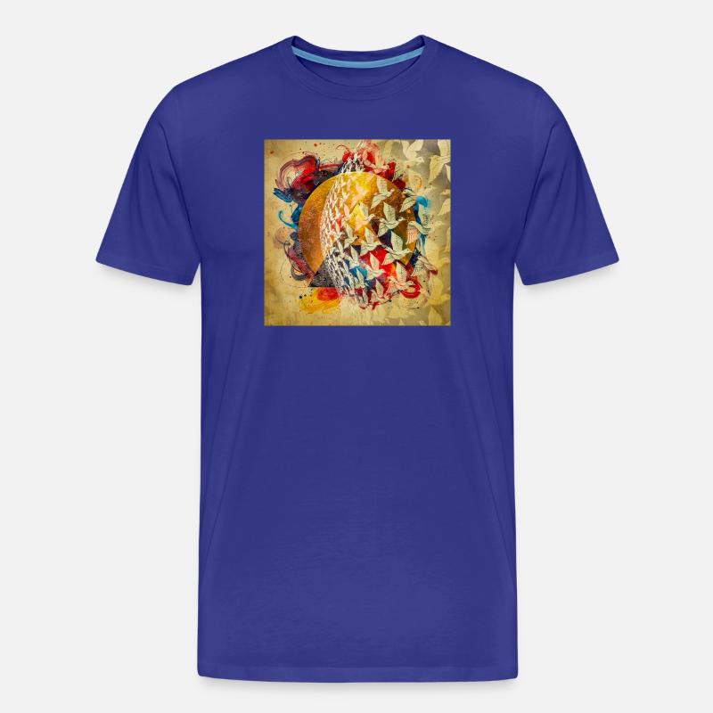 Bunter Vogelkreisflug - Männer Premium Bio T-Shirt - Königsblau
