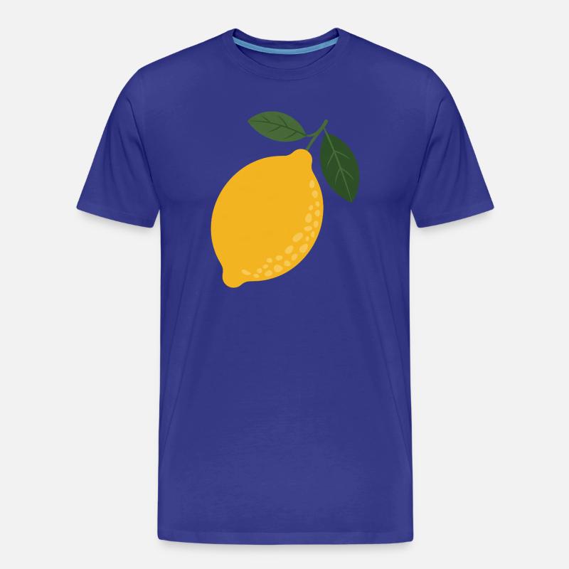Zitrus-Illustration mit Zitronenblättern - Männer Premium Bio T-Shirt - Königsblau
