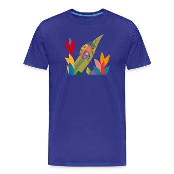 Buntes Insekt im Blumenfeld – Naturmotiv - Männer Premium Bio T-Shirt - Königsblau - Vorne - Damien (186cm)