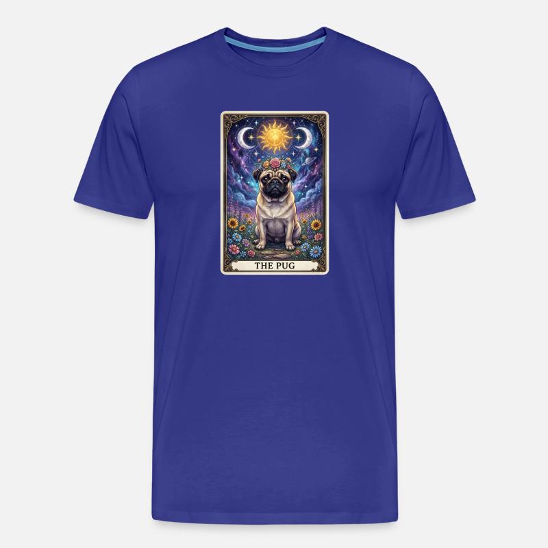 Sonnenmond Mops Tarot Illustration - Männer Premium Bio T-Shirt - Königsblau