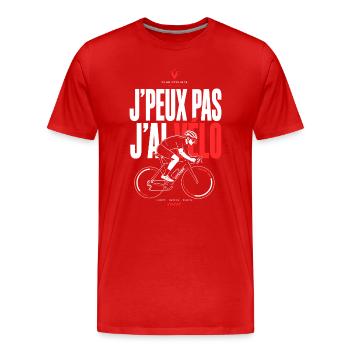 J’Peux Pas J’Ai Vélo Racing Style - T-shirt bio Premium Homme - rouge - Devant - Damien (186cm)