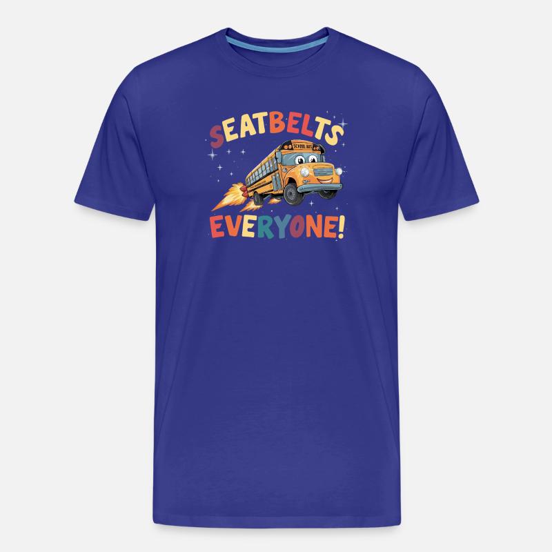 Space School Bus Rocket Flight - Men's Premium Organic T-Shirt - royal blue