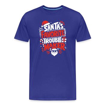 Le fauteur de troubles préféré du Père Noël - T-shirt bio Premium Homme - bleu roi - Devant - Damien (186cm)