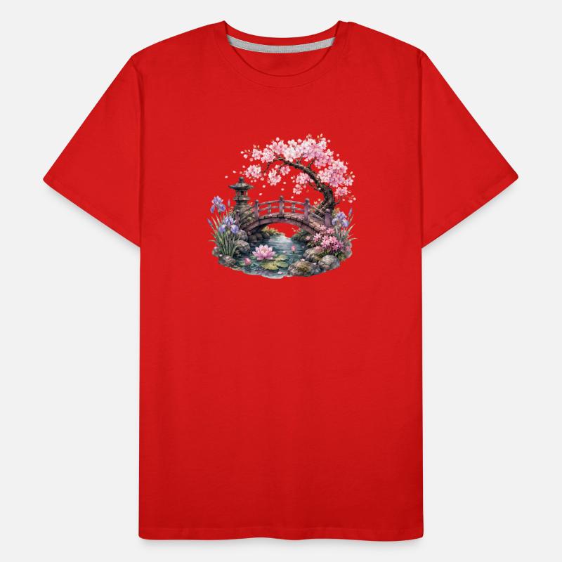 Kirschblüten Garten Männer Premium Bio T-Shirt
