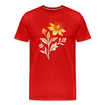 Johanniskraut für Mittsommer Litha - Männer Premium Bio T-Shirt - Rot - Vorne - Damien (186cm)