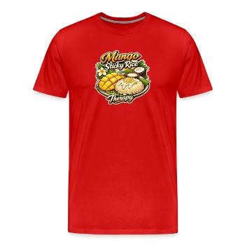 Mango Sticky Rice Therapy Thai Food Design - Männer Premium Bio T-Shirt - Rot - Vorne - Damien (186cm)