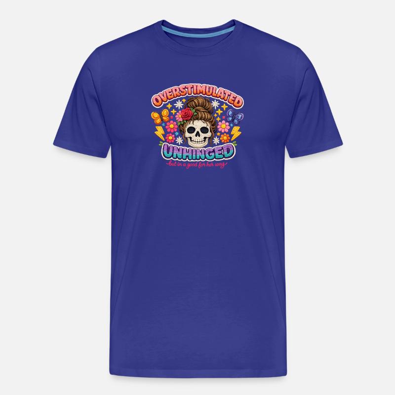 Overstimulated Unhinged Patch Skull - Männer Premium Bio T-Shirt - Königsblau
