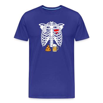 Papa-Skelett Halloween-Bier Pizza lustige Schwangerschaft - Männer Premium Bio T-Shirt - Königsblau - Vorne - Damien (186cm)