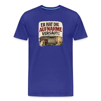  Er Hat Die Aufnahme Versaut Lustiger Retro - Männer Premium Bio T-Shirt - Königsblau - Vorne - Damien (186cm)