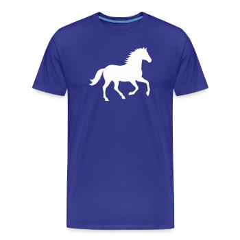 Silhouette d’un cheval sauvage - T-shirt bio Premium Homme - bleu roi - Devant - Damien (186cm)