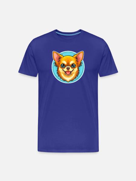 Chihuahua (portrait comic) - Men's Premium Organic T-Shirt - royal blue