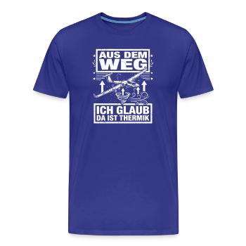 Ich Glaub Da ist Thermik Segelflieger - Männer Premium Bio T-Shirt - Königsblau - Vorne - Damien (186cm)