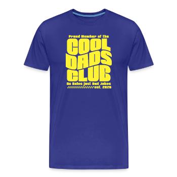 Fête des pères cadeau 2026 - Club des papas cool - T-shirt bio Premium Homme - bleu roi - Devant - Damien (186cm)