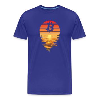 Bitcoin Retro Sunnendoom - T-shirt bio Premium Homme - bleu roi - Devant - Damien (186cm)
