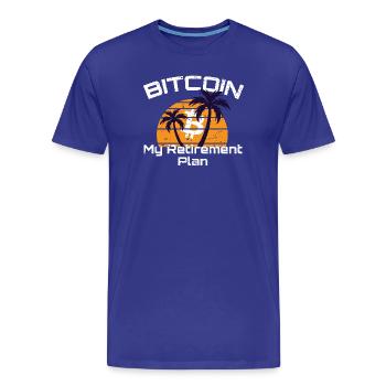 Bitcoin - 21 millions - Cryptomonnaie - T-shirt bio Premium Homme - bleu roi - Devant - Damien (186cm)