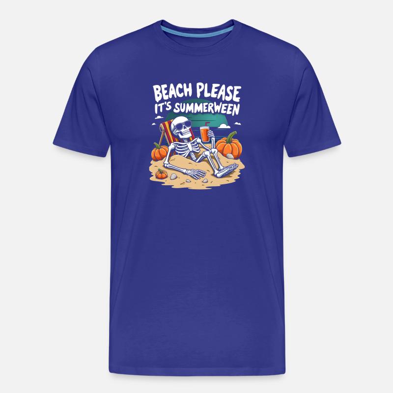 Beach Please Summerween Halloween - Männer Premium Bio T-Shirt - Königsblau