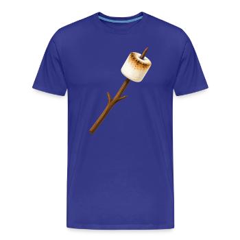 Gerösteter Marshmallow am Stock  - Männer Premium Bio T-Shirt - Königsblau - Vorne - Damien (186cm)