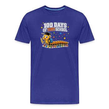 Centipede 100 jours d’école Cent jambes - T-shirt bio Premium Homme - bleu roi - Devant - Damien (186cm)