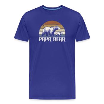 Papa Bear - Father Father's Day Gift - Men's Premium Organic T-Shirt - royal blue - Front - Damien (186cm)