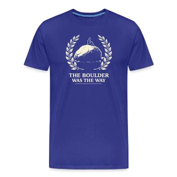 Der Felsen war der Weg - Männer Premium Bio T-Shirt - Königsblau - Vorne - Damien (186cm)