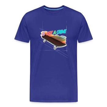 Ce n’est pas un skateboard criminel - T-shirt bio Premium Homme - bleu roi - Devant - Damien (186cm)