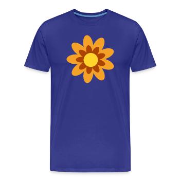 70er Jahre Blume Blüte Geschenk Hippie - Männer Premium Bio T-Shirt - Königsblau - Vorne - Damien (186cm)