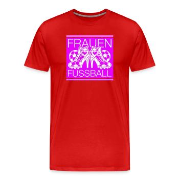 Frauenfussball Fussballschuhe Symbol - Männer Premium Bio T-Shirt - Rot - Vorne - Damien (186cm)