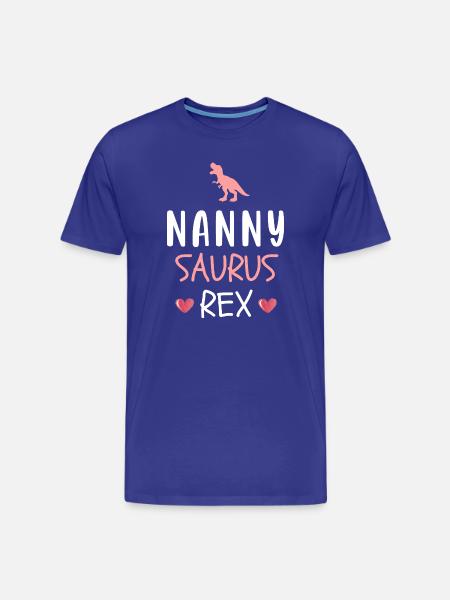 Nannysaurus Rex Cute Nanny Dinosaur - Men's Premium Organic T-Shirt - royal blue