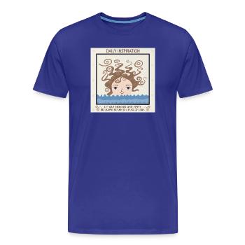 Sea of Tranquility and Thoughts - Men's Premium Organic T-Shirt - royal blue - Front - Damien (186cm)