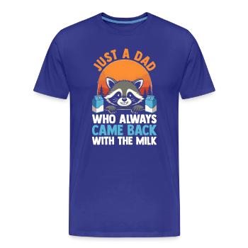 Papa raton laveur drôle revenu avec un panda déchet. - T-shirt bio Premium Homme - bleu roi - Devant - Damien (186cm)