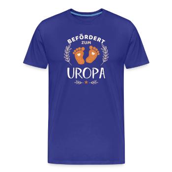 Befördert zum Uropa Frischgebackener Urgroßvater - Männer Premium Bio T-Shirt - Königsblau - Vorne - Damien (186cm)