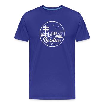 Nordsee Wegweiser Strand Dünenweg Küsten liebe - Männer Premium Bio T-Shirt - Königsblau - Vorne - Damien (186cm)