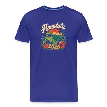 Honolulu 2026 Schildkröte - Männer Premium Bio T-Shirt - Königsblau - Vorne - Damien (186cm)