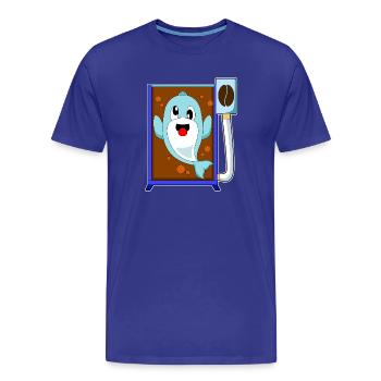 Café en grains de café Delfin - T-shirt bio Premium Homme - bleu roi - Devant - Damien (186cm)