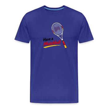 Matchball Tennis Logo – Herzform - Männer Premium Bio T-Shirt - Königsblau - Vorne - Damien (186cm)