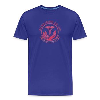 Auxiliaire de vie Sociale(rose) - T-shirt bio Premium Homme - bleu roi - Devant - Damien (186cm)