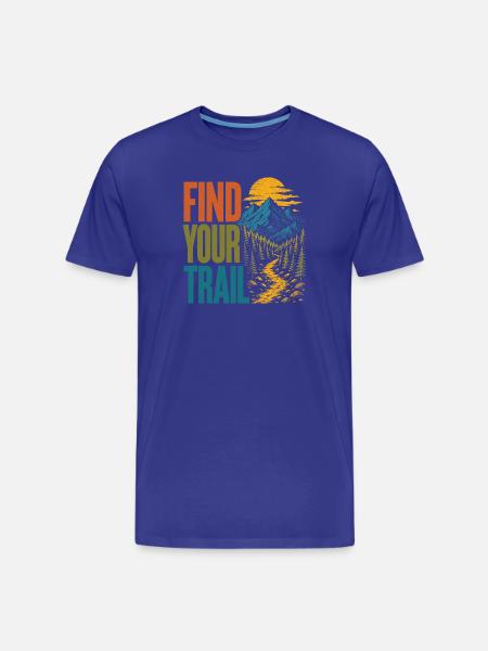 Mountains - Find Your Trail - Men's Premium Organic T-Shirt - royal blue