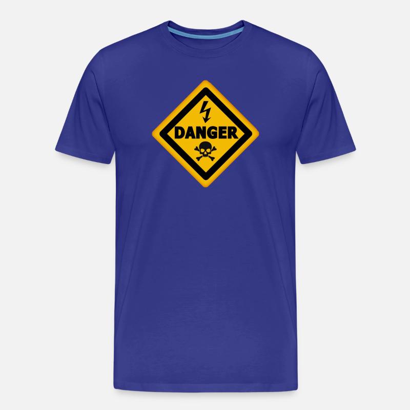 Todesgefahr – Gefahrenaufkleber-Panel - Männer Premium Bio T-Shirt - Königsblau