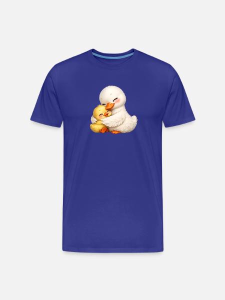 Mutter-Ente kuschelt mit ihrem Baby - Männer Premium Bio T-Shirt - Königsblau
